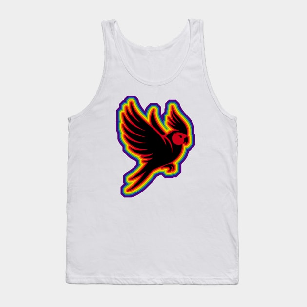 Lgbtq+ Rainbow flying cockatiel Tank Top by Arteria6e9Vena